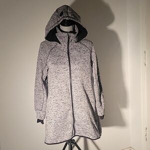 Calvin Klein Performance Gray & Black Detachable Hoodie Jacket, Size: S